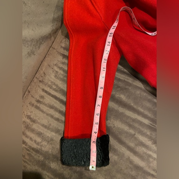 Hannah Vintage Red Pure Virgin Wool Overcoat Coat Black Trim Fits Medium & Large - Picture 5 of 7